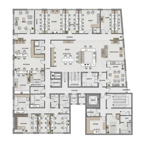 AI-Optimized Office Layout for Productivity & Collaboration