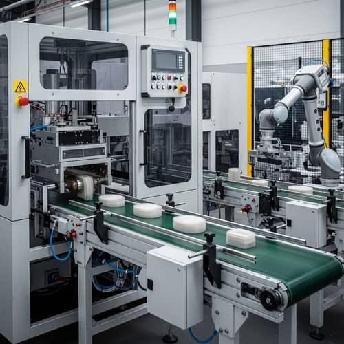 Factory Conveyor Belt: Industrial Material Transfer System