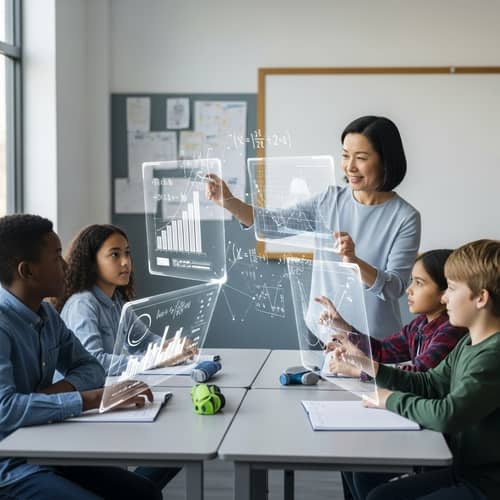 Interactive Education Tools in Classroom with Holographic Screens