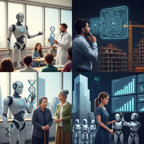 Futuristic AI Technology: Robots in Education, Healthcare, and Construction