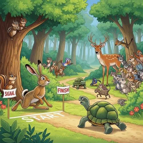 The Tortoise and the Hare: A Race in the Enchanted Forest