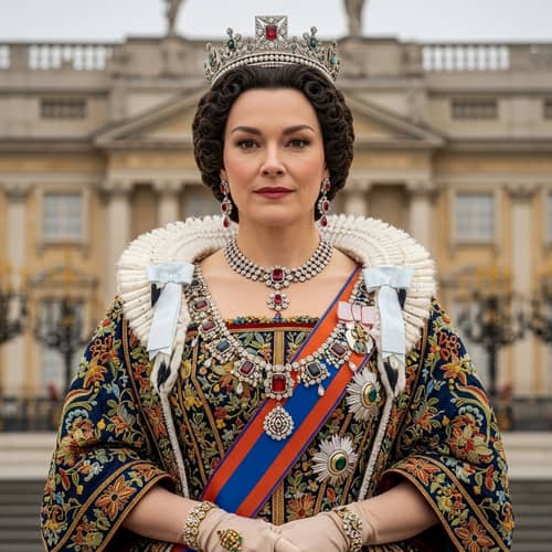 Regal Queen in Traditional Attire | Royalty & Power Symbolized
