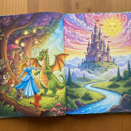 Fairytale Style Book with Whimsical Characters