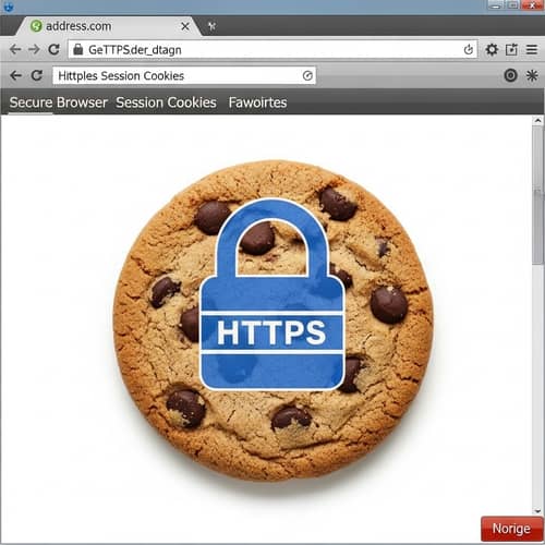 Secure HTTPS Padlock on Chocolate Chip Cookie for Browser Session Cookies