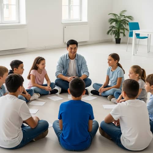 Diverse Children's Group Engaged in Unity Activity