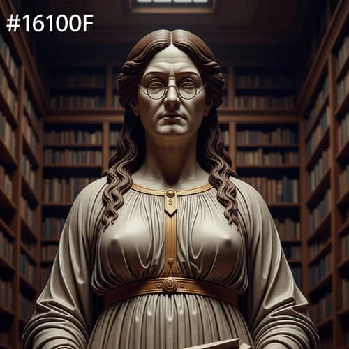 Aged Greek Philosopher Woman Statue in Library