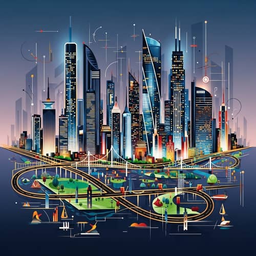 Abstract Cityscape Art | Urban Skyline & Skyscrapers