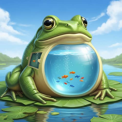 Fascinating Water Tank in Giant Green Frog - Natural Absurdity