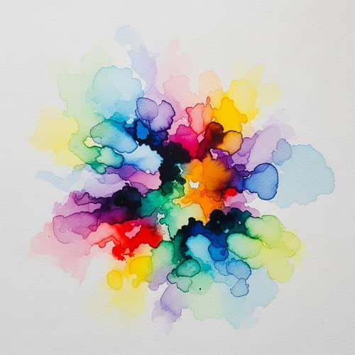 Abstract Watercolor Art: Vibrant Hues and Forms