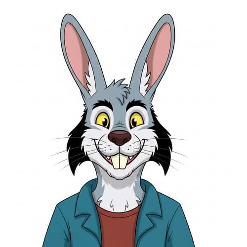 Hybrid Wolf and Rabbit Anthro Character Design