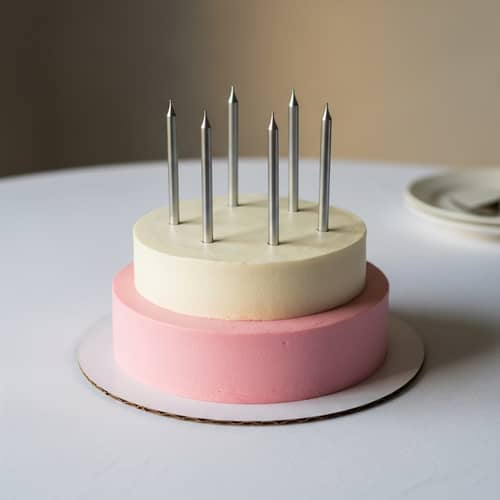 Minimalist Birthday Cake - Elegant Two-Tier Design