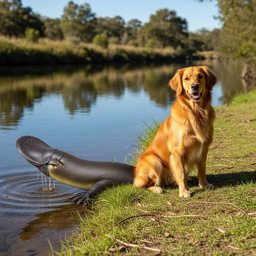 Dog with Platypus Tail - Unique and Whimsical Pet Hybrid