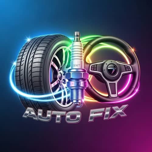 Colorful Spare Parts Car Shop Logo | Diverse & Shimmering Design