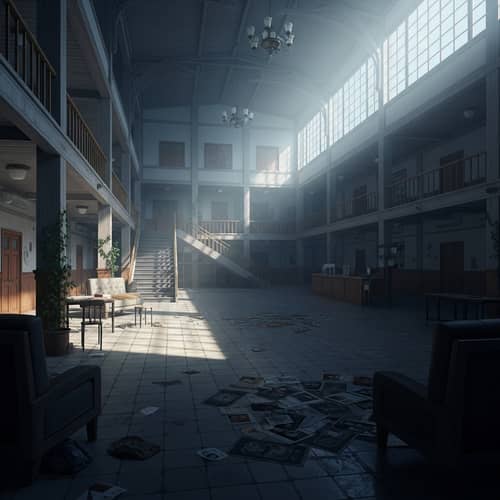 Deserted School: Radiant Gloom and Profound Silence