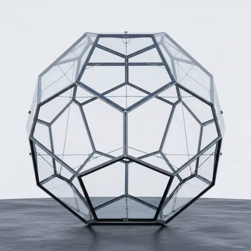 Large 50ft Glass Icosahedron - Geometric Structure