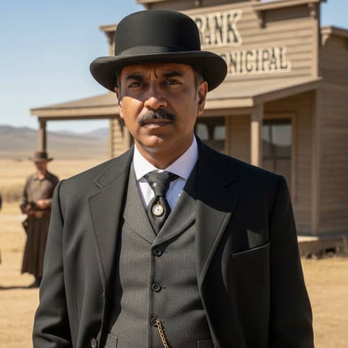 Wild West Bank Principal in Bowler Hat - Historic Image