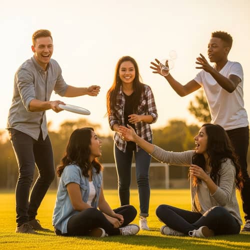 Fun and Friendship: Diverse Group Enjoying Playful Moments