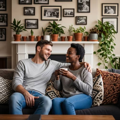 Intimate Moments: A Stylish Couple at Home
