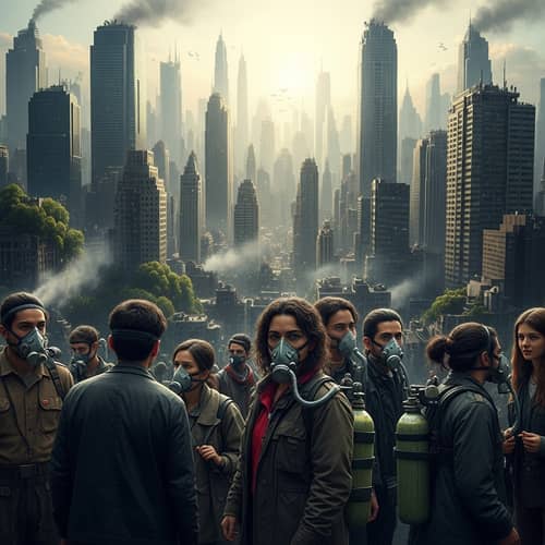 Bleak Future in a Chaotic Cityscape: Environmental Disaster Visuals