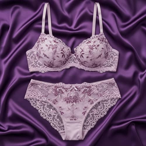 Tasteful Lace Lingerie Set in Soft Pastel Color