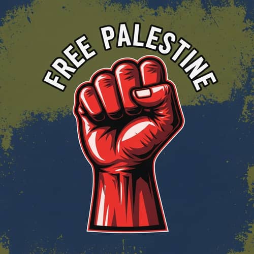 Bold Fist of Resistance T-shirt with 'Free Palestine'