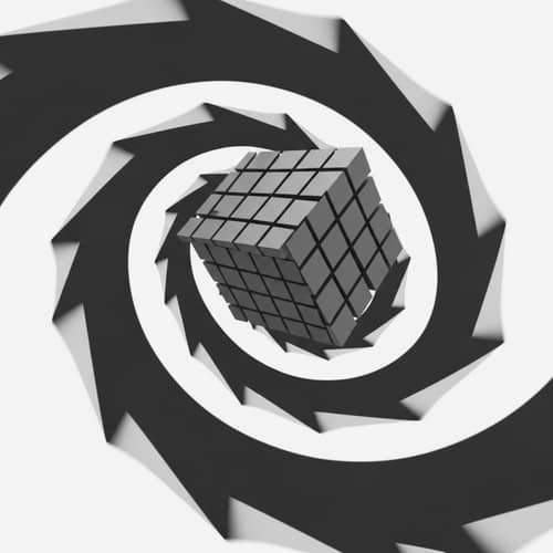 3-Dimensional Cube in Spiral Motion: Striking Geometric Visual