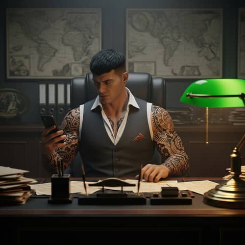 Masculine Mafia Style BTS Jungkook with Tattoos - Hyper Realistic Art