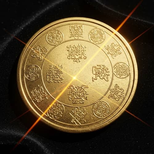 Intricate Gold Token with Engraved Symbols | Ancient Civilization
