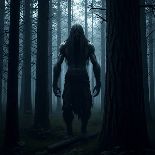Mysterious Male Creature in Ominous Forest | Eerie Details
