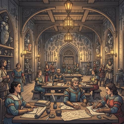 Grand Adventurer's Guild Hall Art | Leonardo Da Vinci Style