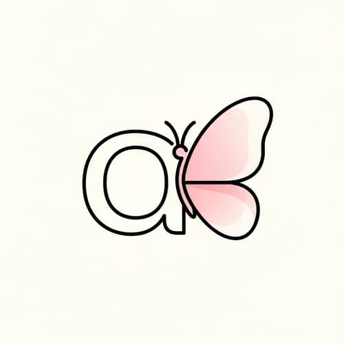 Minimalistic 'A' Butterfly Design for App | Clean Lines & Gradients