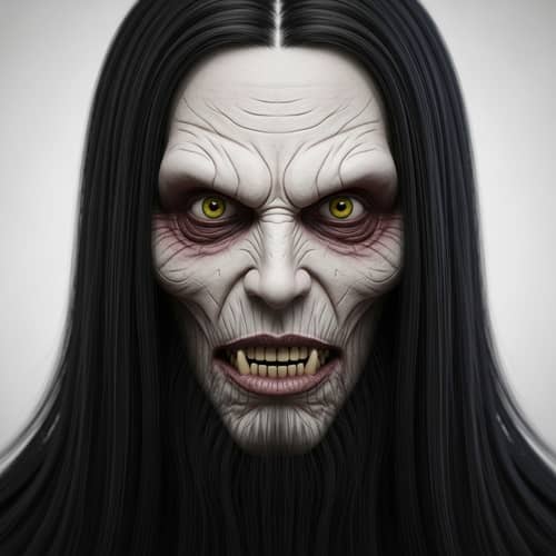 Hauntingly Eerie Humanoid Creature's Face
