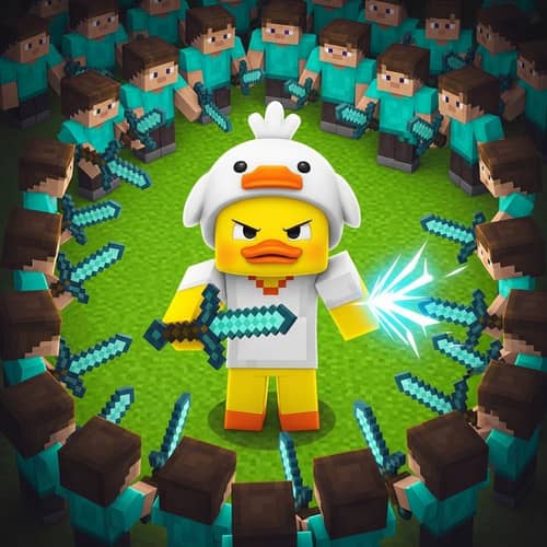 Serious Yellow Duck vs. 100 Minecraft Players