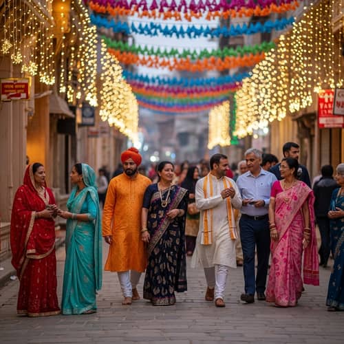 Vibrant New Year Celebration in Vrindavan, India - Festive Joy