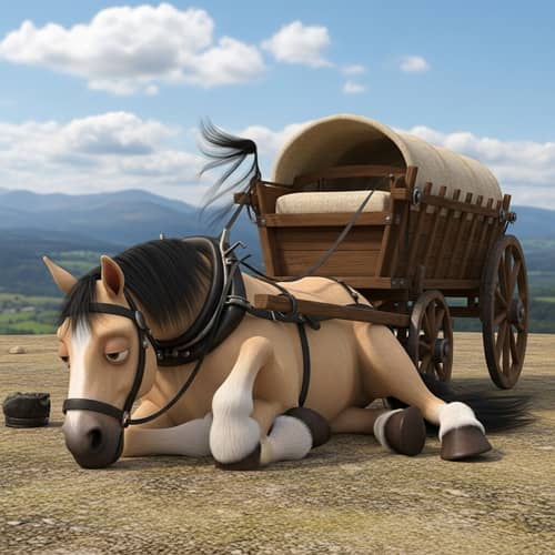 Comically Lazy Horse Illustration | Whimsical 3D Artwork