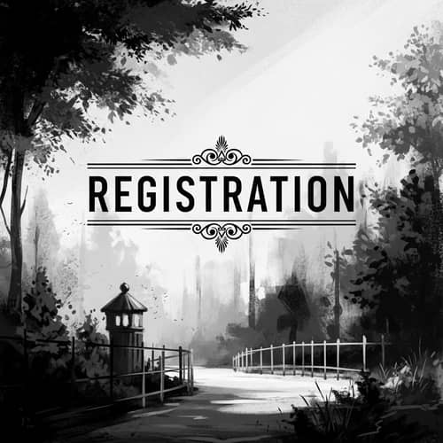 Vintage Black and White Registration Poster Artwork