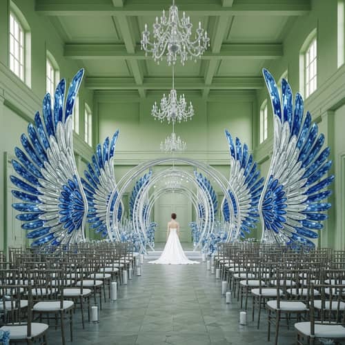 Unique Rustic Elegance: Angel Wing & Sapphire Wedding Ceremony