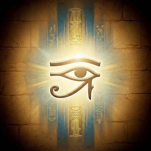 Ancient Egyptian Background Image with Eye of Horus Centered