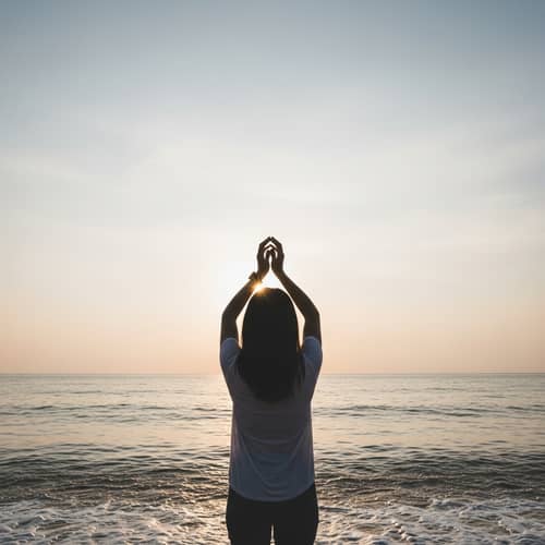 Serene Sunrise Silhouette at the Beach