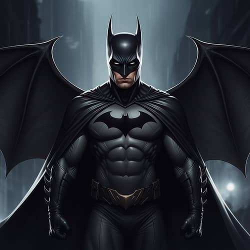 Dark Superhero Character with Bat Motif - Mysterious and Stylish