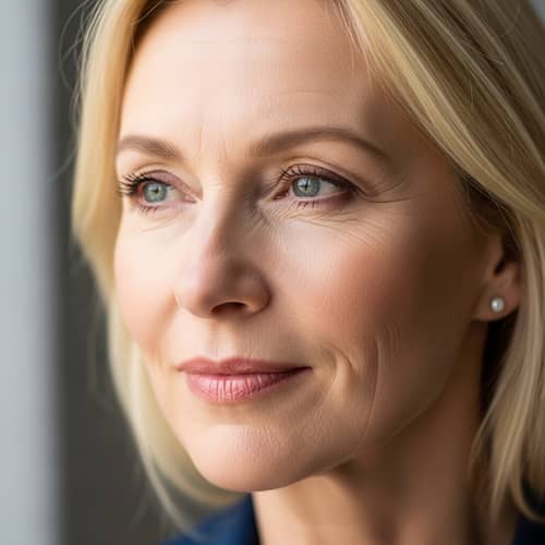 Caucasian Woman with Blonde Hair & Gentle Features