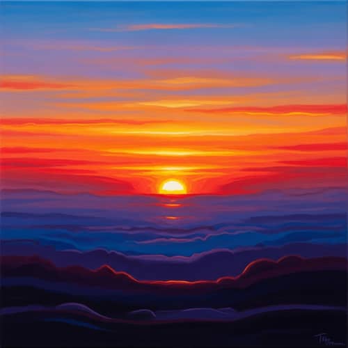 Stunning Sunset Abstract Art: Colorful Hues of Twilight