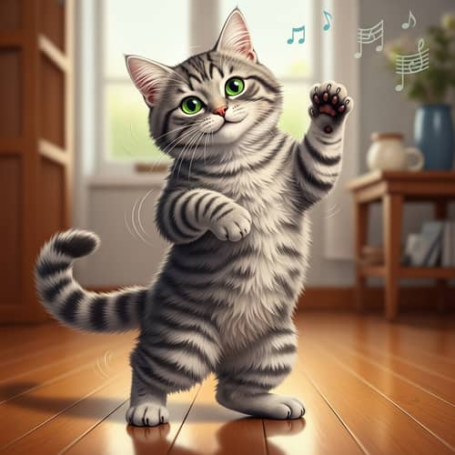 Adorable Cat Dancing to a Soft Tune