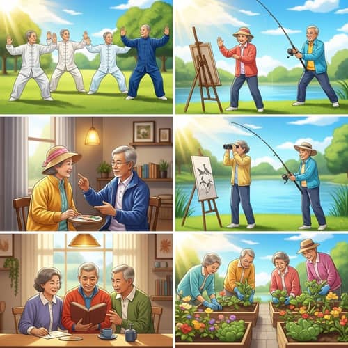 Vibrant Asian Senior Citizens Leading Positive Lifestyle