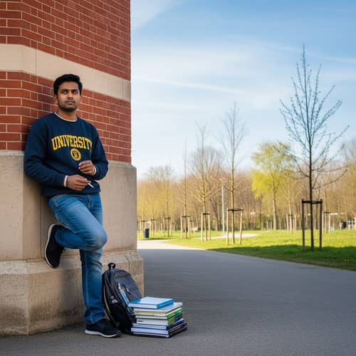 Young South Asian Male Student at University Campus