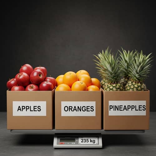 Fruit Boxes Weight Puzzle - Solve the Equation