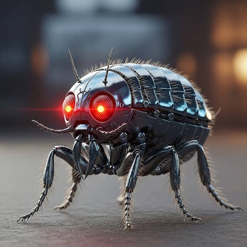 Futuristic Robotic Warrior with Flea-like Features