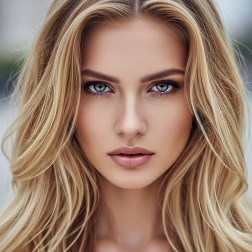 Stunning White Woman with Long Blonde Hair
