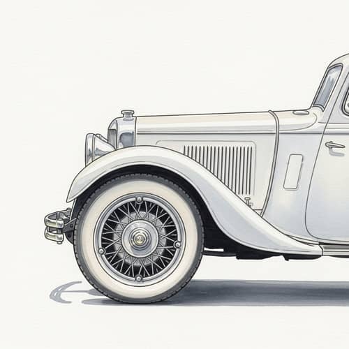 Vintage Car Watercolor Art | Detailed Side View Painting