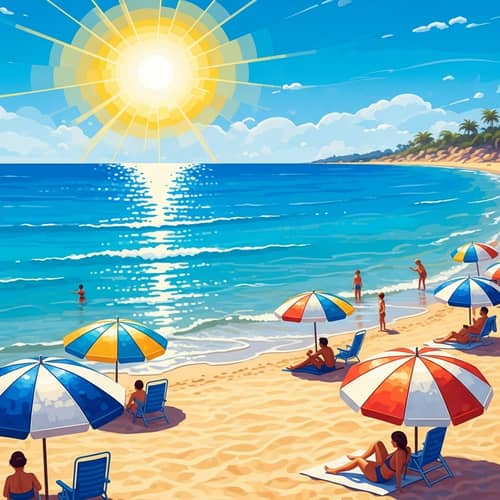 Vibrant Beach Illustration - Raster Artwork